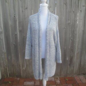 Banana Republic Womens Cardigan Size Large Blue Open Preppy Classic Sweater